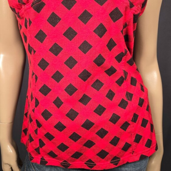 Y2K Red Black Plaid Tank Top Size L Punk Emo Grunge 2000s - Picture 4 of 10